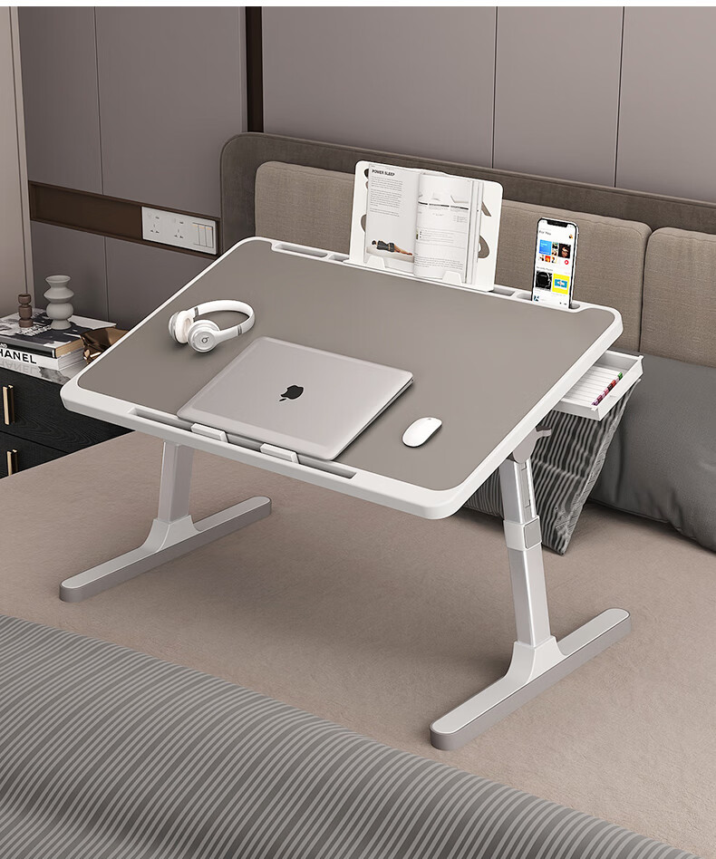 XIAOJIANGCAI Adjustable Bed Desk Laptop Table Foldable Student Dormitory Lazy Office Study Desk Small Table 5