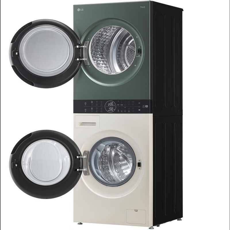 LG洗烘塔  WashTower  墨玉绿+玉石白  10KG干衣机+13KG洗衣机  FN231QH
