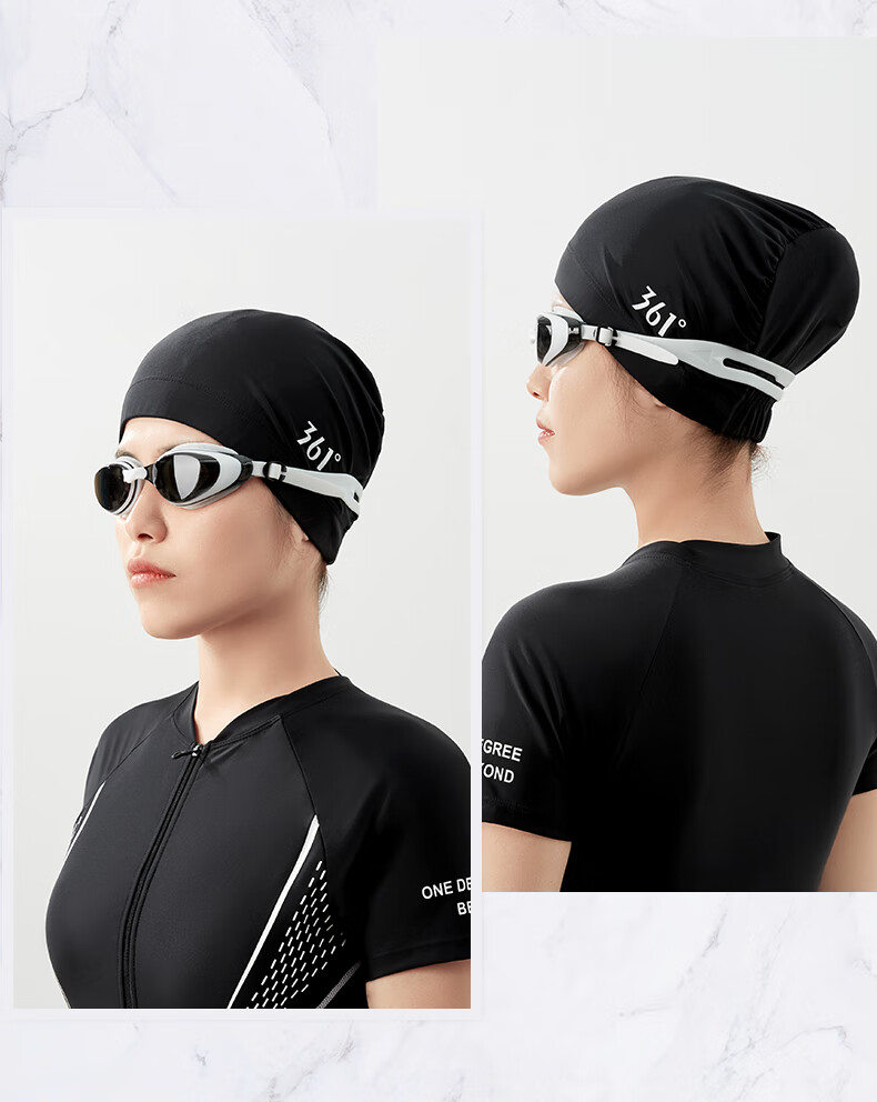 361° Fabric Swim Cap Professional Swimming Cap for Women Long Hair Ear Protection Comfortable Non-Tight Enlarged Head Circumference Fashionable Soft Purple 11