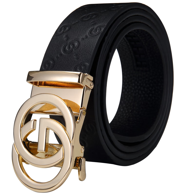 GOLF Men's Belt, Double-Sided Top-Grain Leather, Automatic Buckle, High-Quality Gift Box Packaging, for Young And Middle-Aged Me