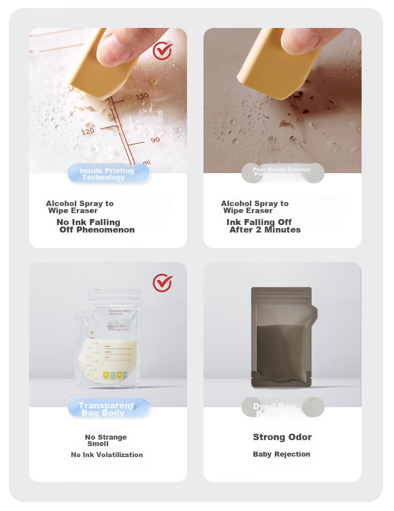 Shiyuejiejing Breast Milk Storage Bags, 200ML, 36 Pieces*2, Bottle Opening Style, Randomly Shipped 5