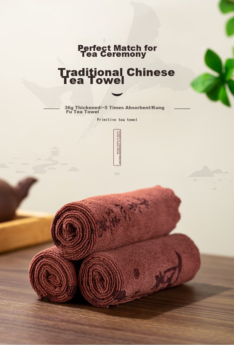 YIJUKE 4-Pack Thick Tea Towels, Kung Fu Tea Accessories, Table Cloths for Tea Table, Coasters, Tea Mat, And Absorbent Tablecloths 1