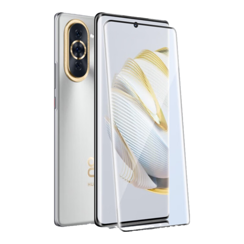 Baozou [2-Pack - Replacement Guaranteed] Tempered Glass Screen Protector for Huawei Nova 10, HUAWEI Nova 10 Phone Film, Curved Full Screen High Definition Anti-Scratch Anti-Fingerprint Protective Film