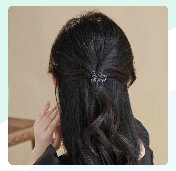 CHIMERA Crystal Flower Hair Clip, Women's Hair Accessory, Bangs Clip, Half-Updo Hairpin, Hair Barrette, Birthday Gift for Girls 6