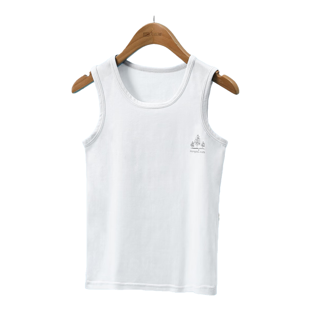 Hongdou Boys' Cotton-Spandex Class A Comfortable Breathable Stretchy Simple Versatile Vest A8-03 White 170