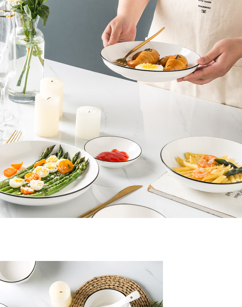 Cihun Tableware Set, Ceramic Bowls And Plates for Home Use, Housewarming Gift Set with Chopsticks And Bowls, Nordic Style, Louyi 36-Piece Set 8