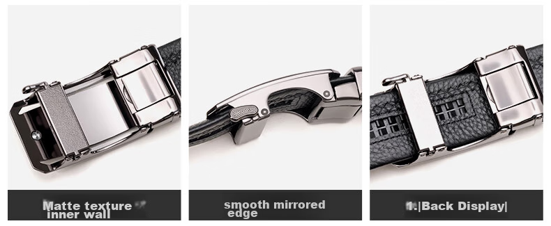 Aokang Men's Leather Belt with Automatic Buckle, Top Grain Cowhide, Birthday Gift for Husband 4
