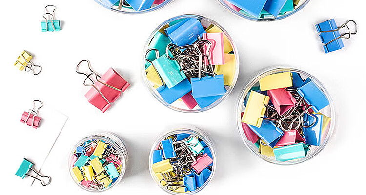 DiLe Premium Series, 24 Pieces, 41mm Colorful Long Tail Clips, Metal Bill Clips, Binder Clips, Office Stationery, Large Size 2644 2