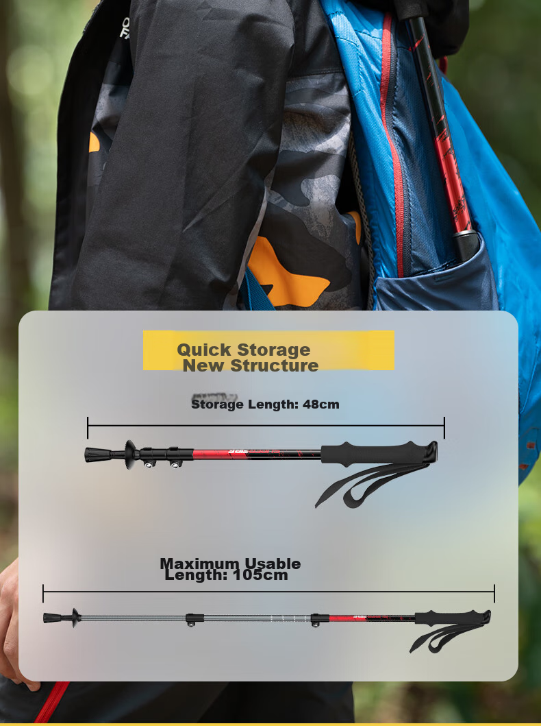 SupFire Hiking Poles, Children's Outdoor Walking Sticks, Trekking And Climbing Equipment, Ultra-Light Telescopic Non-Carbon Fiber Folding Walking Sticks 12