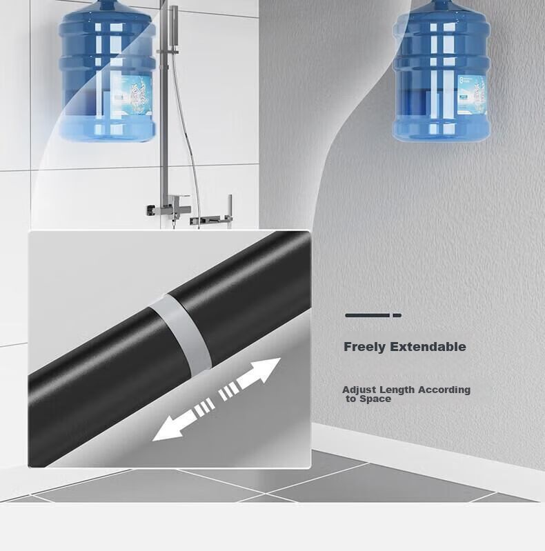 Honglu Shower Curtain Set, No Drilling Required, L-Shaped Waterproof And Mold-Proof Bathroom Partition, Magnetic Shower Dry-Wet Area Divider, 1.2-1.6m Invisible Fabric Curved Wet-Dry Separatio 5