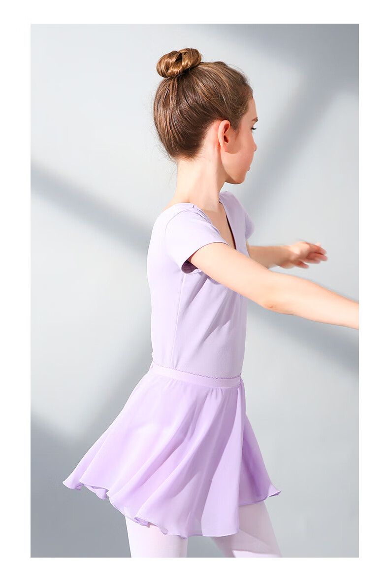 Zhiyouban Children's Dance Skirt, Girls' Half Skirt, Short Dance Skirt, Ballet Skirt, Half-Chiffon Skirt, Purple, S 10