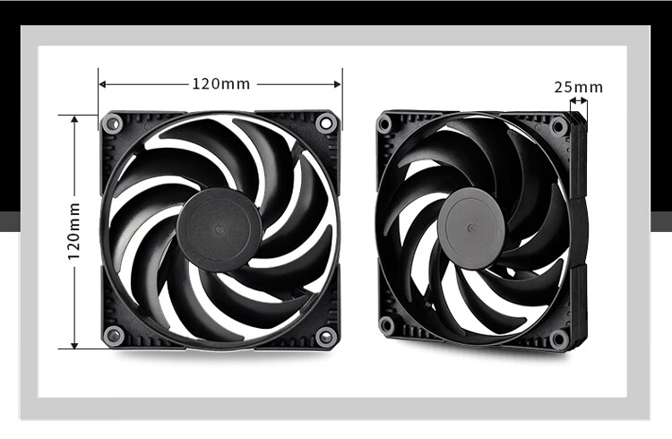 PHANTEKS D28 Block Edition 120mm Case Water Cooling Radiator High-Performance ARGB Temperature Control Air Pressure Fan (28mm Thick / Dual-Sided Infinite Mirror / Wireless Splicing / Black) 2