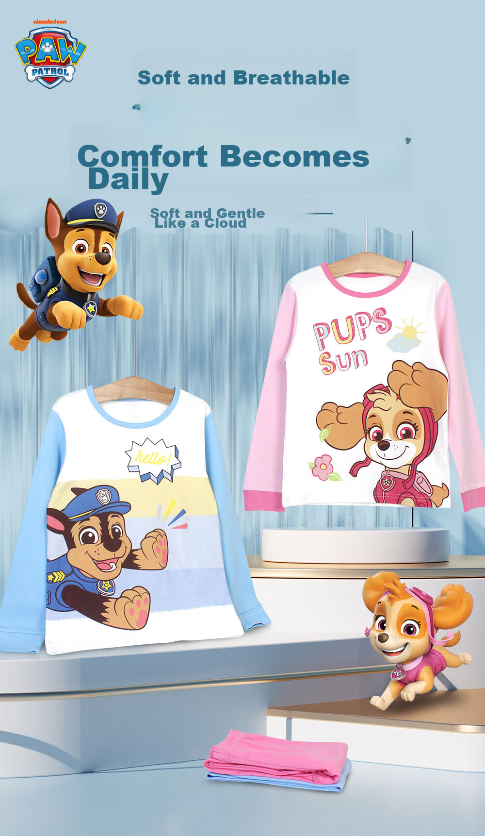 PAW PATROL Children's Autumn Underwear Set, Boys' Pajamas, Kids' Spring Loungewear, Girls' PA1837 120 1