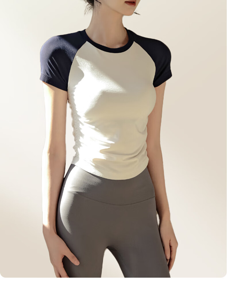 XUEXIMAN Yoga Wear for Women, Summer Sports Short-Sleeve T-Shirt, Pilates Top, Running And Cycling Quick-Dry Fitness Clothing 13
