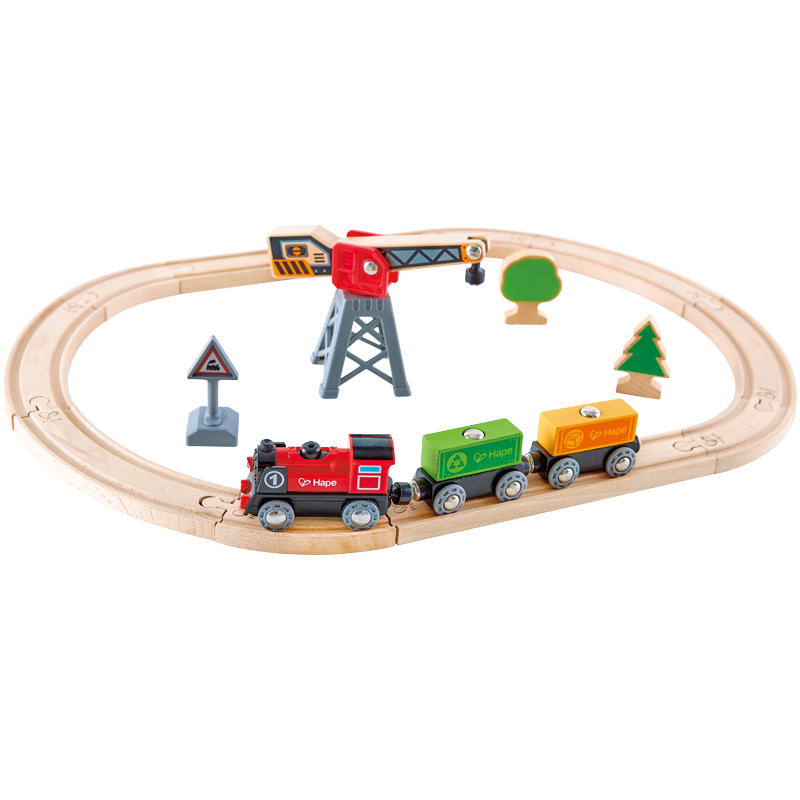 Hape (Germany), Boys And Girls Mini Train Track, Children's Toy Electric Cargo Set, 3 Years+, Baby Gift, E3731