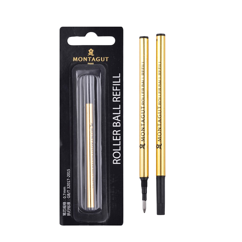 MONTAGUT Signature Ballpoint Pen, Metal Spiral Pattern Rotating Refill, Paper Box Packaging, 1 Piece, Black, 0.7mm