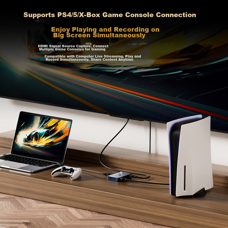 Acasis Video Capture Card, 4K 60Hz HD Video DP Capture Card, Multi-Channel Live Streaming Dedicated Switcher for Studio, HDMI/DP/Type-C Compatible, Phone Camera Recording, VC-008