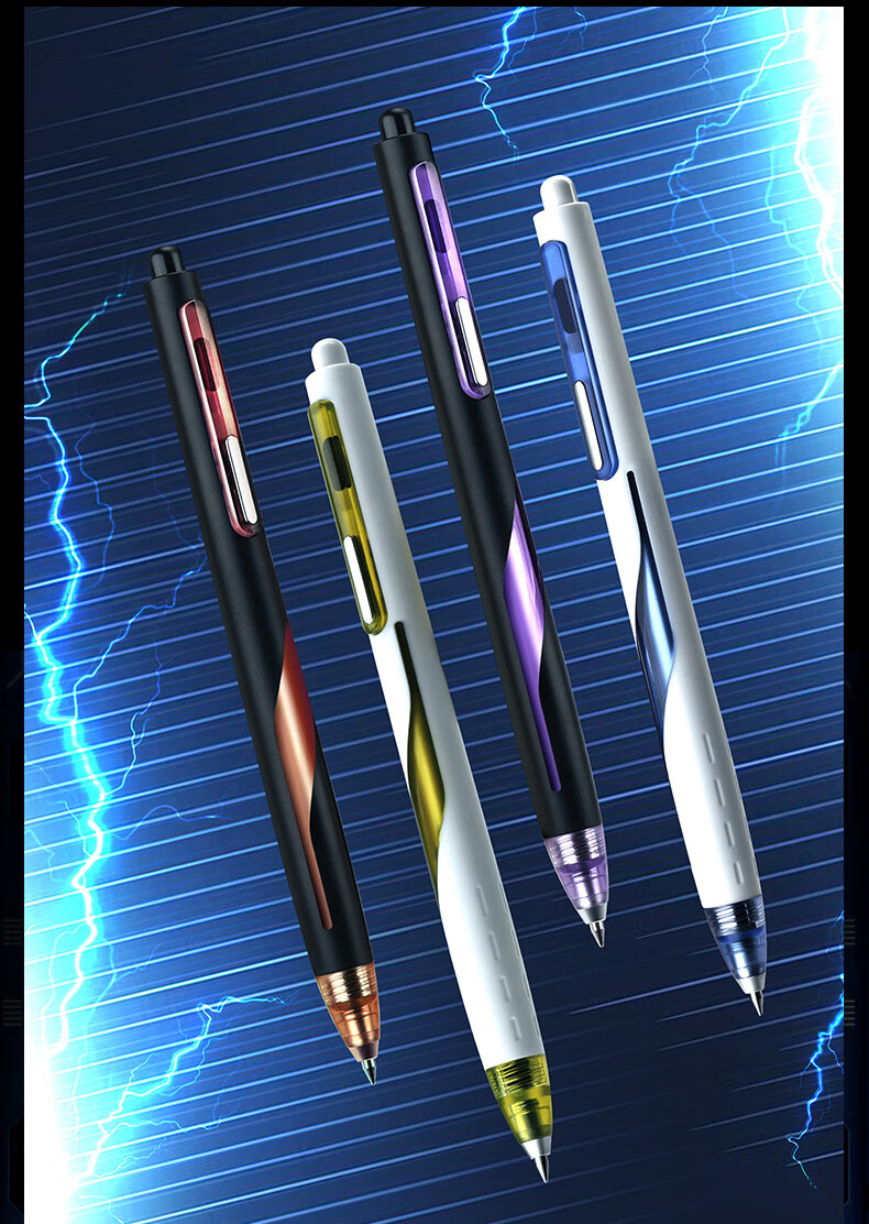 Dianshi Rotating Gel Pen, Stylish 0.5mm Bullet Tip, Black Ink, for Students' Exams And Practice, Quick-Drying, Rotating Refill, Galaxy Space Capsule Design, 4-Piece Set, Back-To Season, Dual-Ball Smooth Writing Gel Pe 2