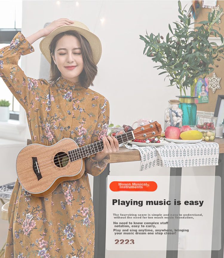 MOSEN MUS800 Ukulele, Classic All-Peach Wood Mini Guitar, 21 Inches 9