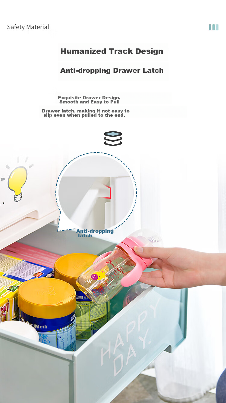 Xitianlong, No-Installation Storage Cabinet, Simple Wardrobe, Bedside Table, Children's Snack And Toy Storage Cabinet, 4-Tier Bird-Shaped Desig 14