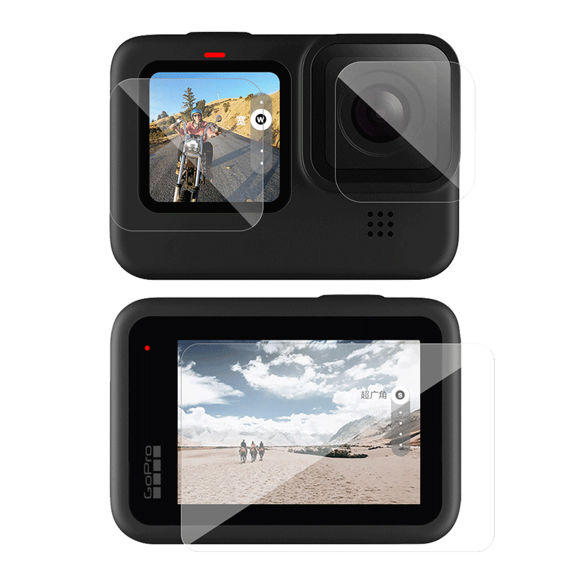 TELESIN Compatible Tempered Glass Screen Protector for GoPro 11/12 Accessories, GoPro Protective Film HERO9 Lens Protector Screen Display Cover
