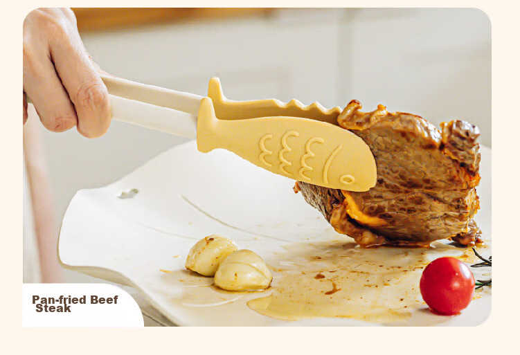 Shuke Fish Tongs, Kitchen Barbecue Tongs, Multifunctional Food Tongs, Heat-Resistant Silicone Barbecue Steak Tongs 8