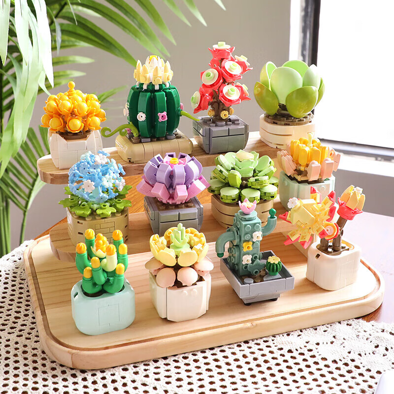 Feimi (Femibox) Children's Building Block Toy, Birthday Gift for Boys And Girls, 1050 Pieces, Healing Succulent S2321