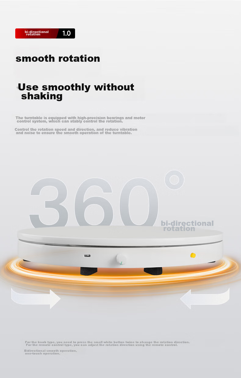 AMBITFUL Adjustable Speed Photography Shooting Electric Turntable Rotating Product Display Stand Small Jewelry Live Streaming Adjustable Speed Shooting Stand Model Automatic Photo-Taking Platform Base 4