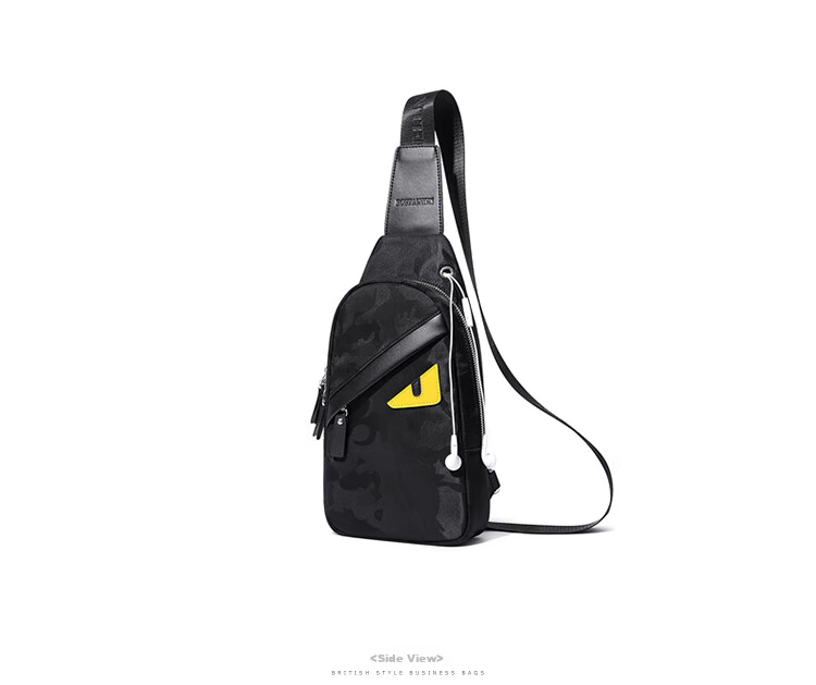 BOSTANTEN Men's Chest Bag And Waist Pack, Mini Shoulder Crossbody Bag for Young Men, Monster-Themed Trendy Backpack for College Students, Phone Bag And Sports Bag 13