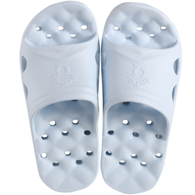 BAIHOU Side-Slipping Water-Resistant Non-Slip Massage Hollow Bathroom Slippers for Men, Women, Children And Students, Sky Blue, Size 33-34