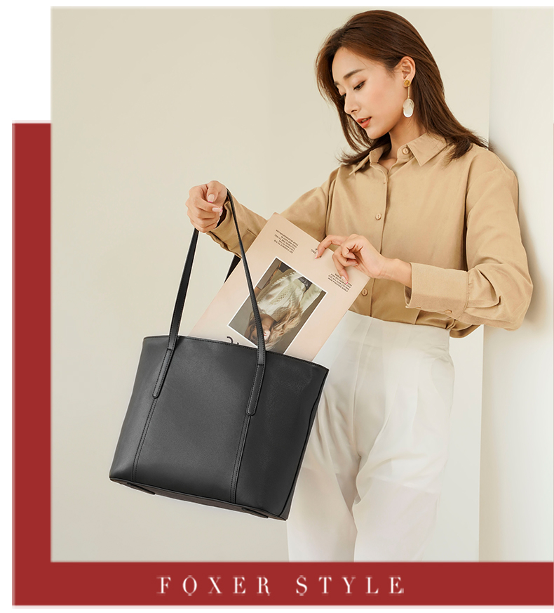 FOXER Leather Women's Large Capacity Crossbody Shoulder Tote Handbag Gift for Girlfriend Birthday 5