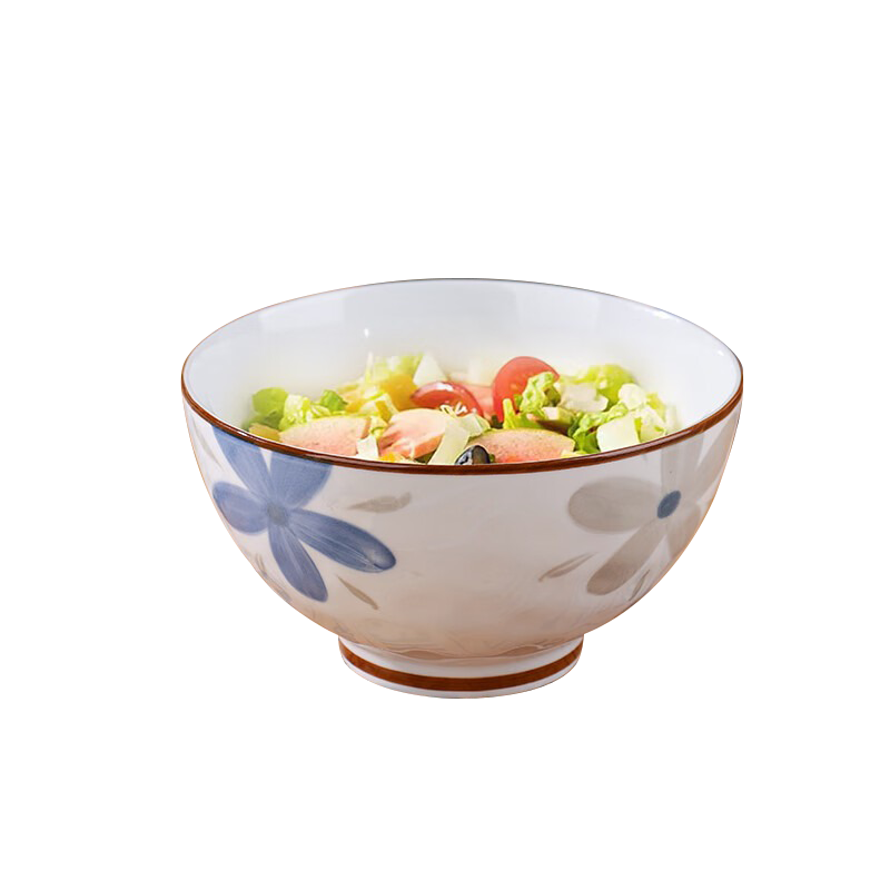 Hechuanwu Ceramic Bowls Japanese Underglaze Color 6-Inch Noodle Bowls Home Rice Bowl Set 2-Piece Set Antique Color And Fragrance
