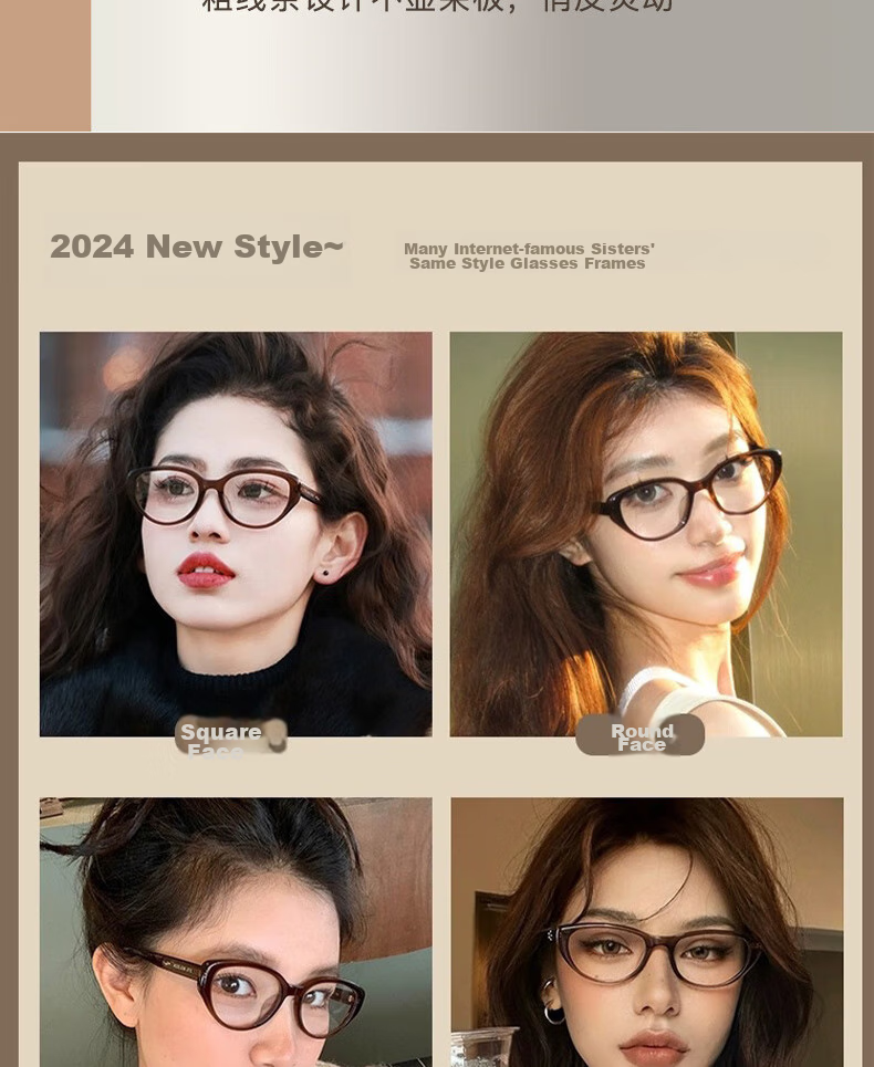 Cuntiandaofu Blue Light Blocking Glasses, Myopia Glasses, Cat Eye Glasses for Bare Face, Orange Frame, Left And Right Eyes 200 Degrees 4