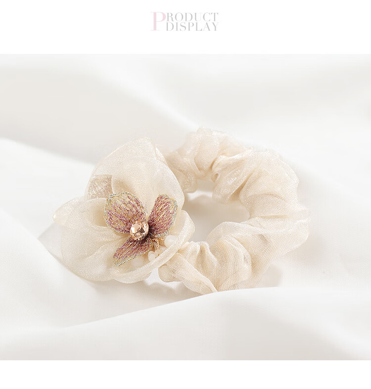 CHIMERA Organza Hair Tie, Back of Head Hair Clip, Hair Flower, Hair Accessory, Hair Barrette, Women's Mid-Autumn Festival Gift 14