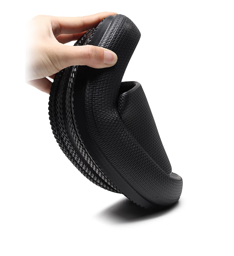 GUOLUOFEI Thick-Soled Slip-On Sandals for Men And Women, Summer Indoor Home Wear, Height-Increasing, Extra Large Size, Couple Slippers, Navy Blue, Size 40-41 4