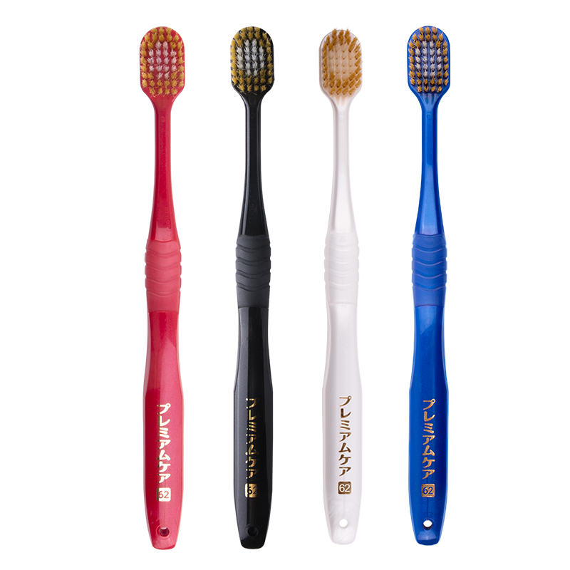 EBISU 48-Hole Wide-Head Medium Bristle Toothbrush for Adults, All-In Pro Deep Cleaning And Fresh Breath, 4 Pieces, Random Colors
