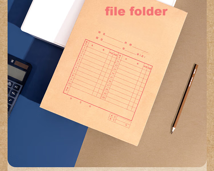 Deli 10 Pieces 280g Thick Kraft Paper File Folders, Document Storage with 6cm Side Width for Bids, Contracts, And Files, Bid Document Folders for Office File Protection 64104 14