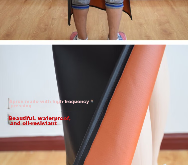 Gongtai Waterproof and Oil-proof Aquatic Apron Acid and Alkali Resistant Extra Large Thickened PU Apron Waistcoat Black 120*125cm One Size 12