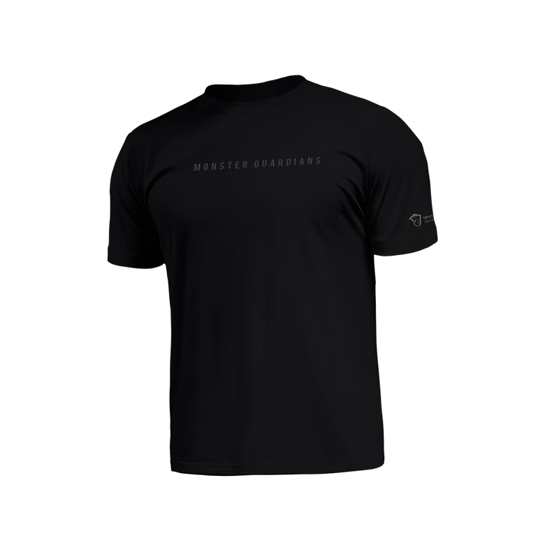 Monster Guardians Men's Sports Short-Sleeve T-Shirt, Summer Moisture-Wicking Breathable Thin Running Top, Round Neck Half-Sleeve Fitness Wear, Black, XL