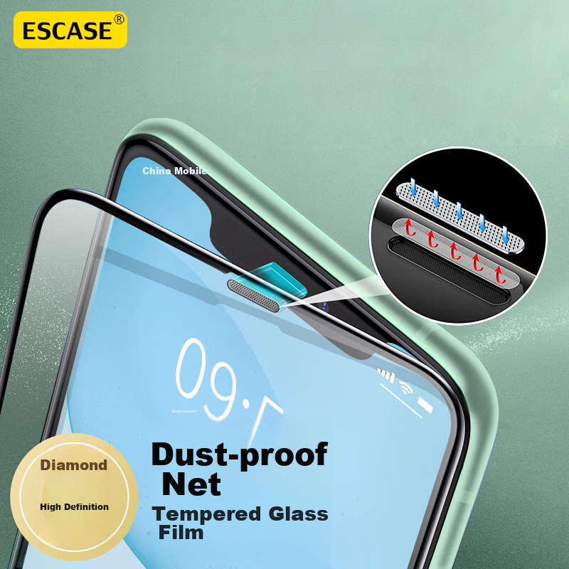 Защитное стекло для экрана ESCAPE для iPhone 11 Pro/X/XS, противоударное, с антипылевой сеткой, HD Full Coverage