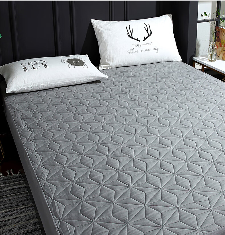 Hengyuanxiang Class A Quilted Fitted Sheet, Single Piece Washable, Dirt-Proof Non-Slip Mattress Protector Cover for Single Bed, 150*200cm 14