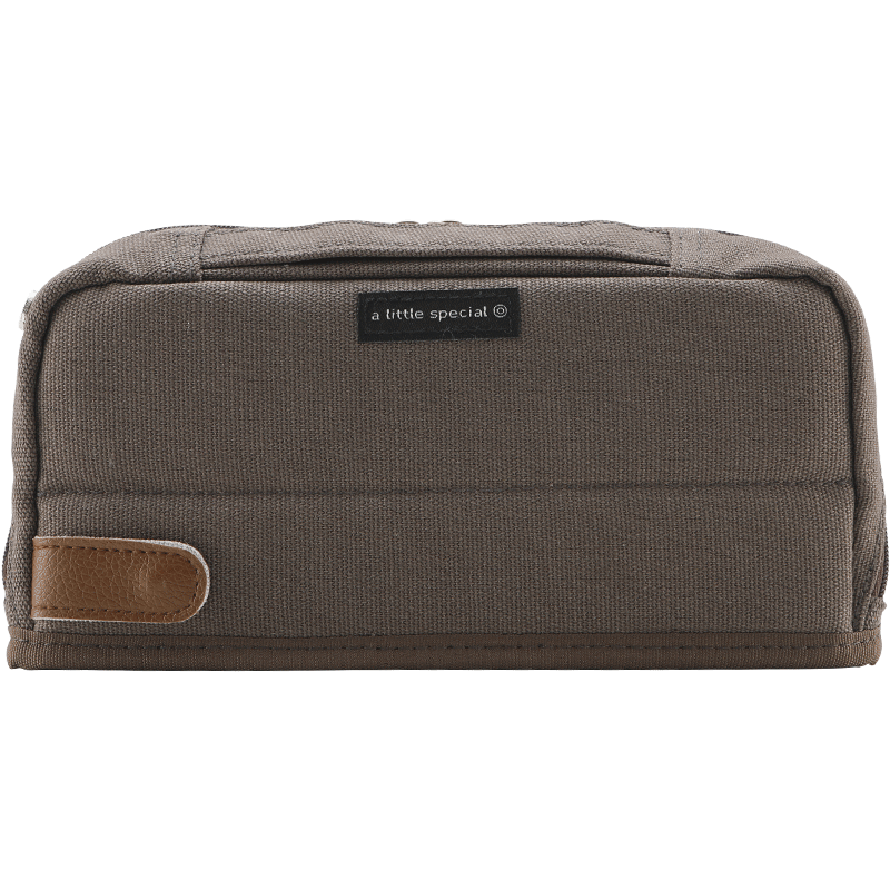 KOKUYO Yimi Xin Chun Series Exam-Specific Large-Capacity High-Aesthetic Pencil Case, Multifunctional Student Stationery Box, Handheld Storage Bag, Dark Brown, 1 Piece, WSG-PCS133NDS