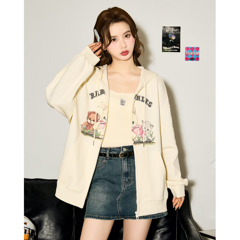 TonLion 2026 Autumn And Winter Hoodie Jacket for Women, Zip-Up Knitted Cardigan, Korean-Style Fashionable Versatile Top