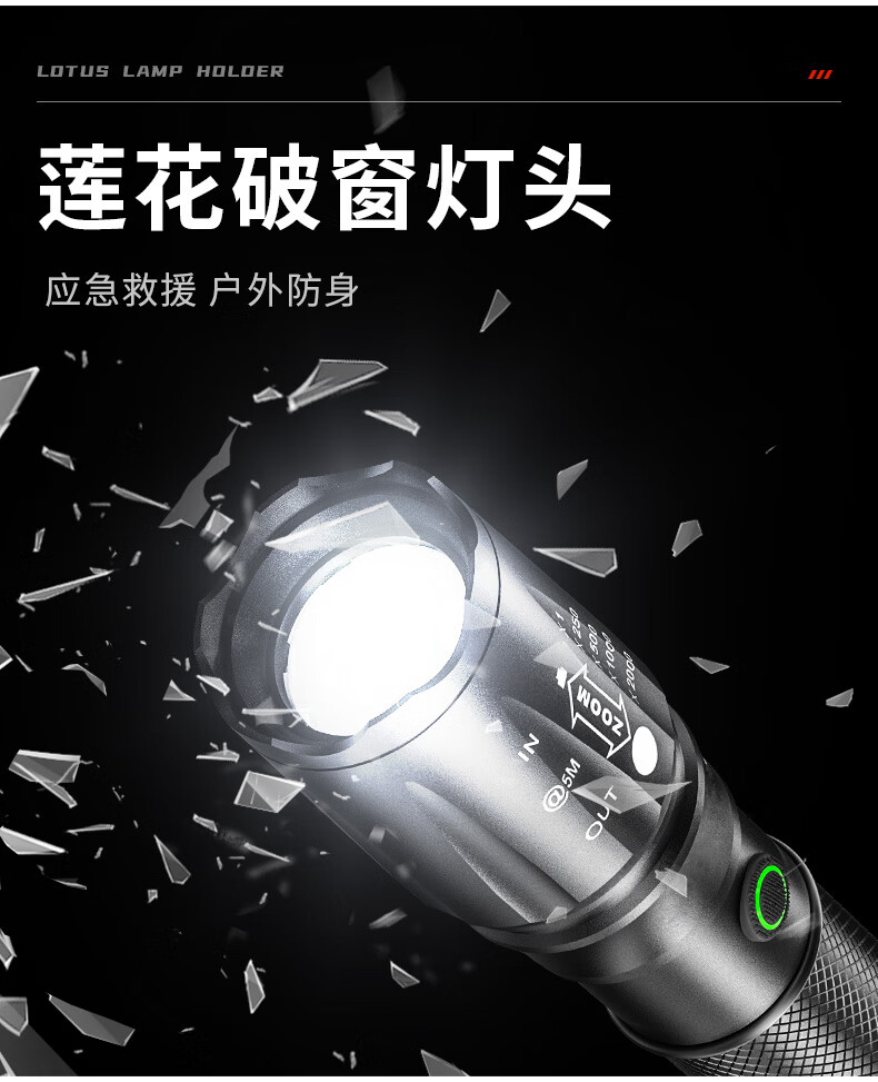 SHENYU High-Intensity Long-Range Flashlight, Rechargeable, for Outdoor And Home Use, USB Direct Charging, Mini Portable, Waterproof, Small Illumination Lamp 14