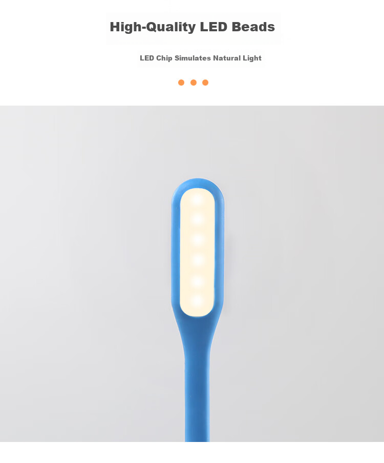 LinkStone [2-Pack] LED Portable Light, USB Light Pen, Laptop Light, Keyboard Light, Mini Portable Night Light, Power Bank, Student Dormitory Outdoor Mobile Energy-Saving, White + Blue 4