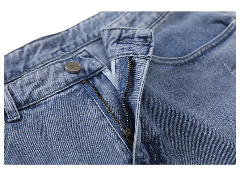 ROMON Men's Denim Shorts, Summer Lightweight Trendy Casual Five-Point Pants, Loose-Fitting Trousers, Men's Clothing 9607 Light Blue XL 6