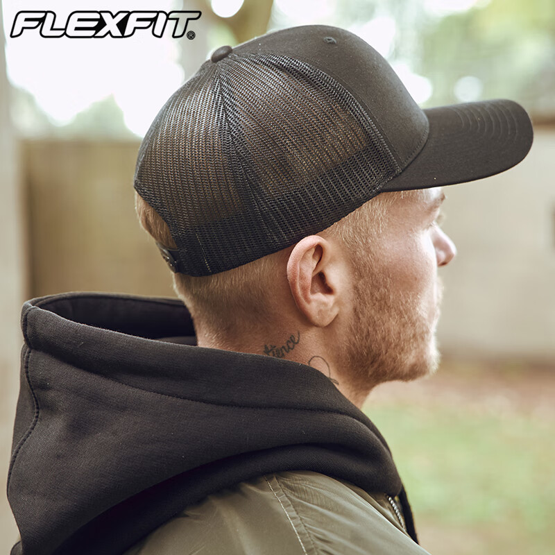 FLEXFIT Men's Mesh Baseball Cap, Spring And Summer Sun Protection Hat, Adjustable Truck Driver Visor Cap, One Size Fits All