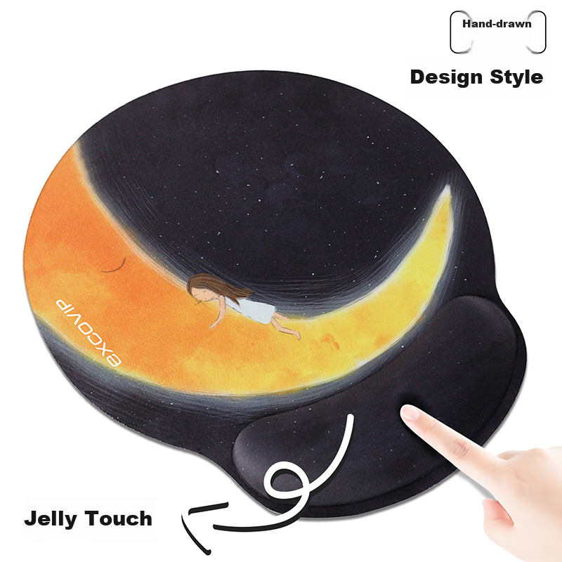 EXCO Dual-Use Magnetic Leather Wrist Rest Mouse Pad, Large Hand Support, Computer Office Ergonomic Leather Wrist Rest Non-Slip Pad, Brown 0666 9