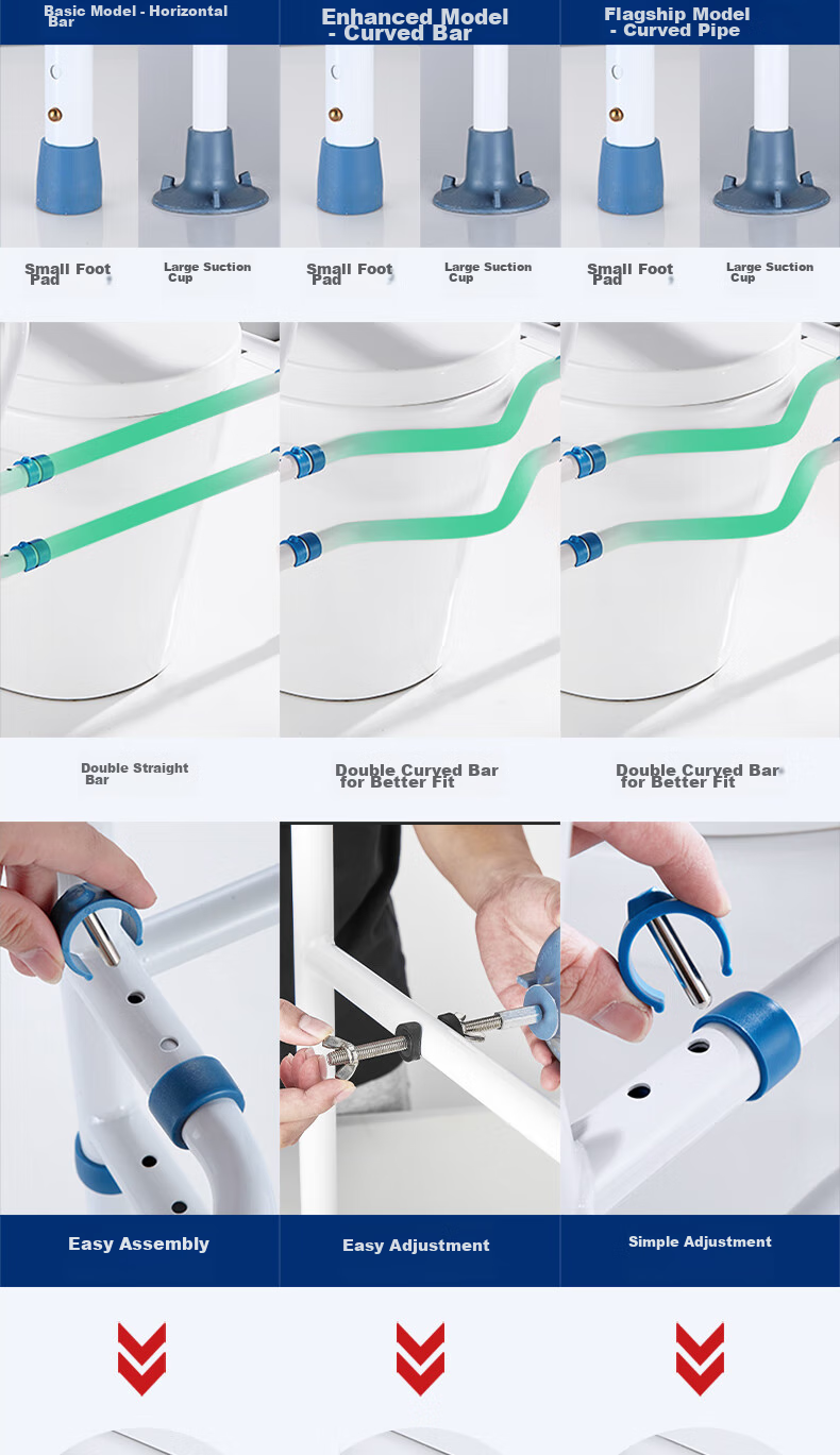 Meiruide Elderly Toilet Handrail Riser, Safety Handrail Support Frame, Bathroom Anti-Fall Device LQX050017-03 6