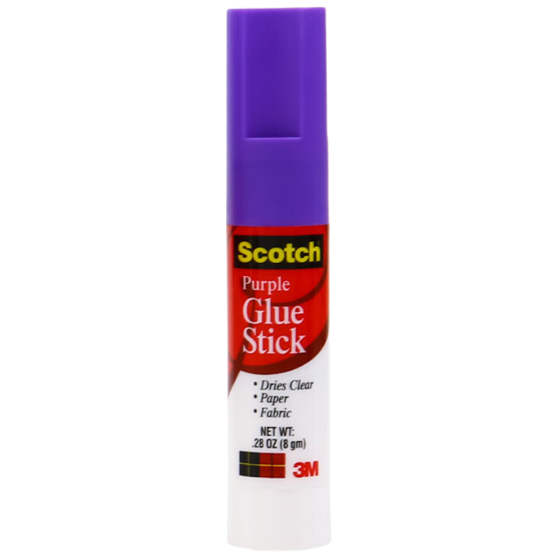 3M Glue Stick, Solid Glue/solid Glue Stick/solid Glue Water, Siga PVP Glue Stick Purple Color-Changing, Office Supplies, Pack of 5, 6108
